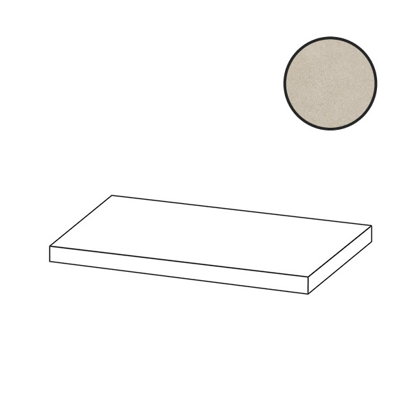 Ступени Cerdomus Concrete Art Elemento L Angolo Dx Sabbia Safe 97639, цвет бежевый, поверхность сатинированная, прямоугольник, 200x600