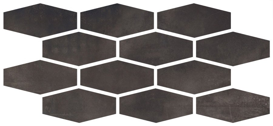Мозаика ABK Mosaico Losanga Dark I9R03201, цвет чёрный тёмный, поверхность матовая, прямоугольник, 300x600