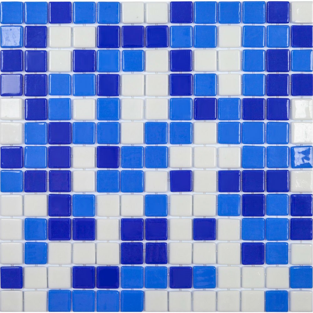 Мозаика Togama Pool&Wellness SPA Mix Aguamarina, цвет голубой, поверхность глянцевая, квадрат, 340x340
