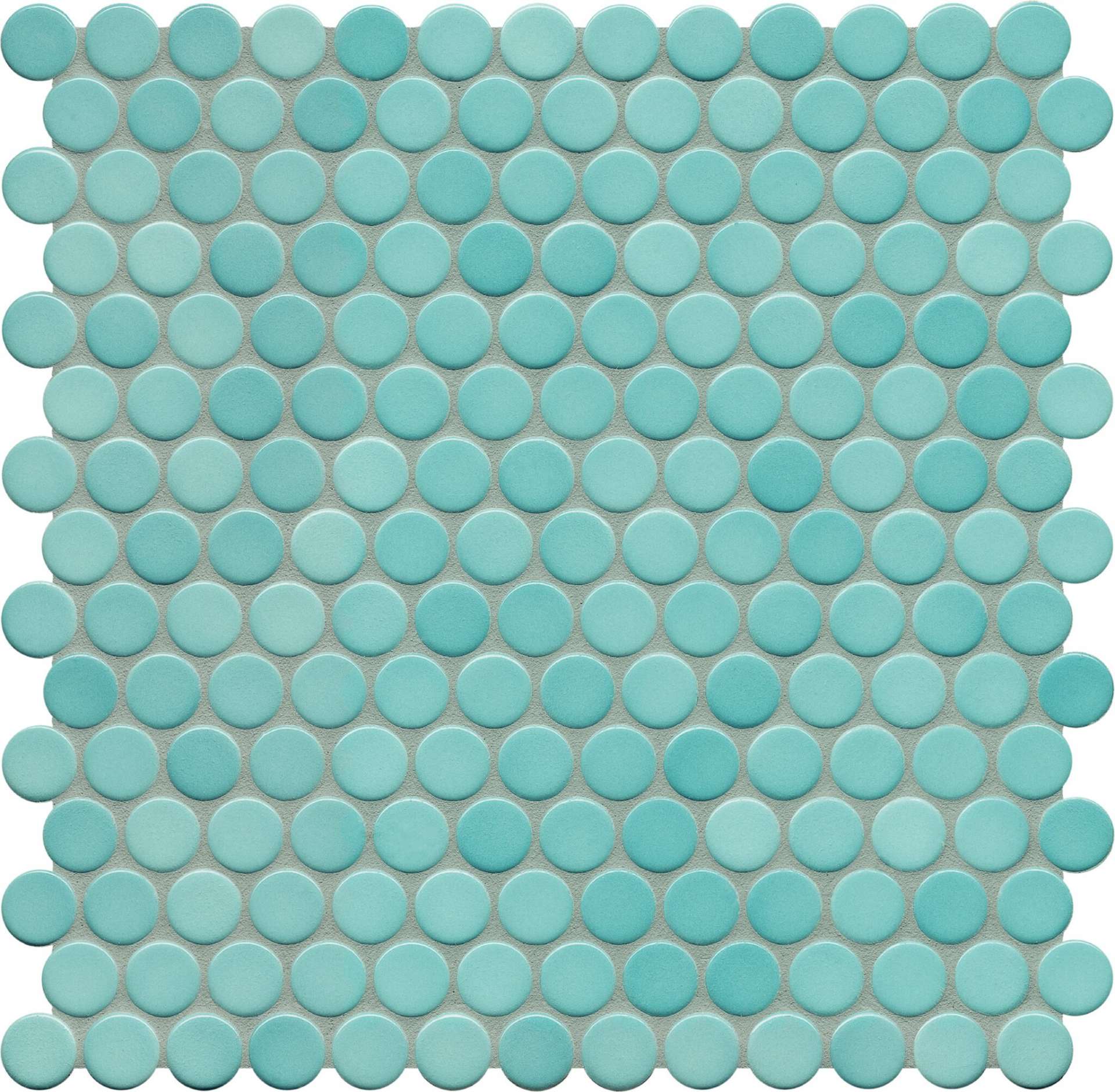 Мозаика Jasba Loop Aquablau 40028H-44, цвет голубой, поверхность глянцевая, круг и овал, 312x316
