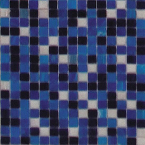 Мозаика Alma Mosaic Растяжки 20 Navy(m) MIX 8 (последний микс), цвет белый чёрный синий, поверхность глянцевая, квадрат, 327x327