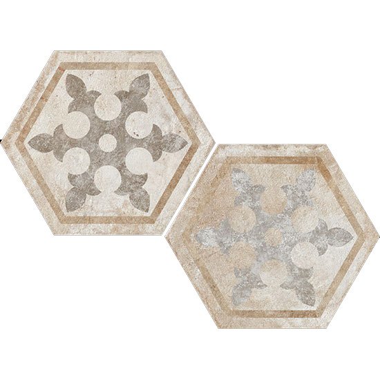 Декоративные элементы Fioranese Heritage Deco Exagona Texture 1, цвет слоновая кость, поверхность матовая, шестиугольник, 345x400