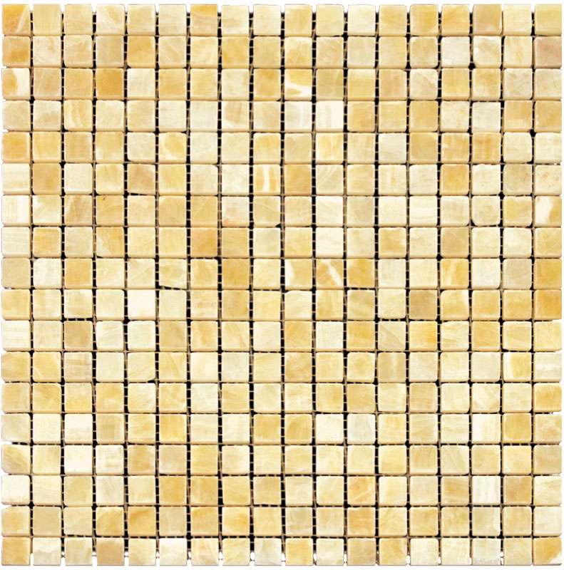 Мозаика Natural Mosaic Adriatica Onyx Yellow (1,5X1,5) 7M073-15P, цвет жёлтый, поверхность полированная, квадрат, 305x305