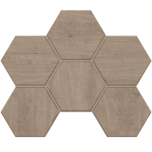 Мозаика Estima Classic Wood Dark Grey CW02 Hexagon Неполированный 25x28,5 39895, цвет серый тёмный, поверхность матовая, шестиугольник, 250x285