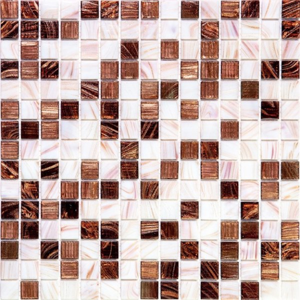 Мозаика Alma Mosaic Смеси 20 Lungo(m) CN/809-2(m), цвет слоновая кость коричневый, поверхность глянцевая, квадрат, 327x327
