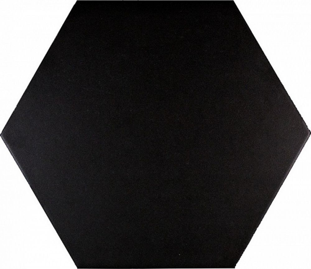 Керамическая плитка Adex ADPV9015 Pavimento Hexagono Black, цвет чёрный тёмный, поверхность матовая, шестиугольник, 200x230