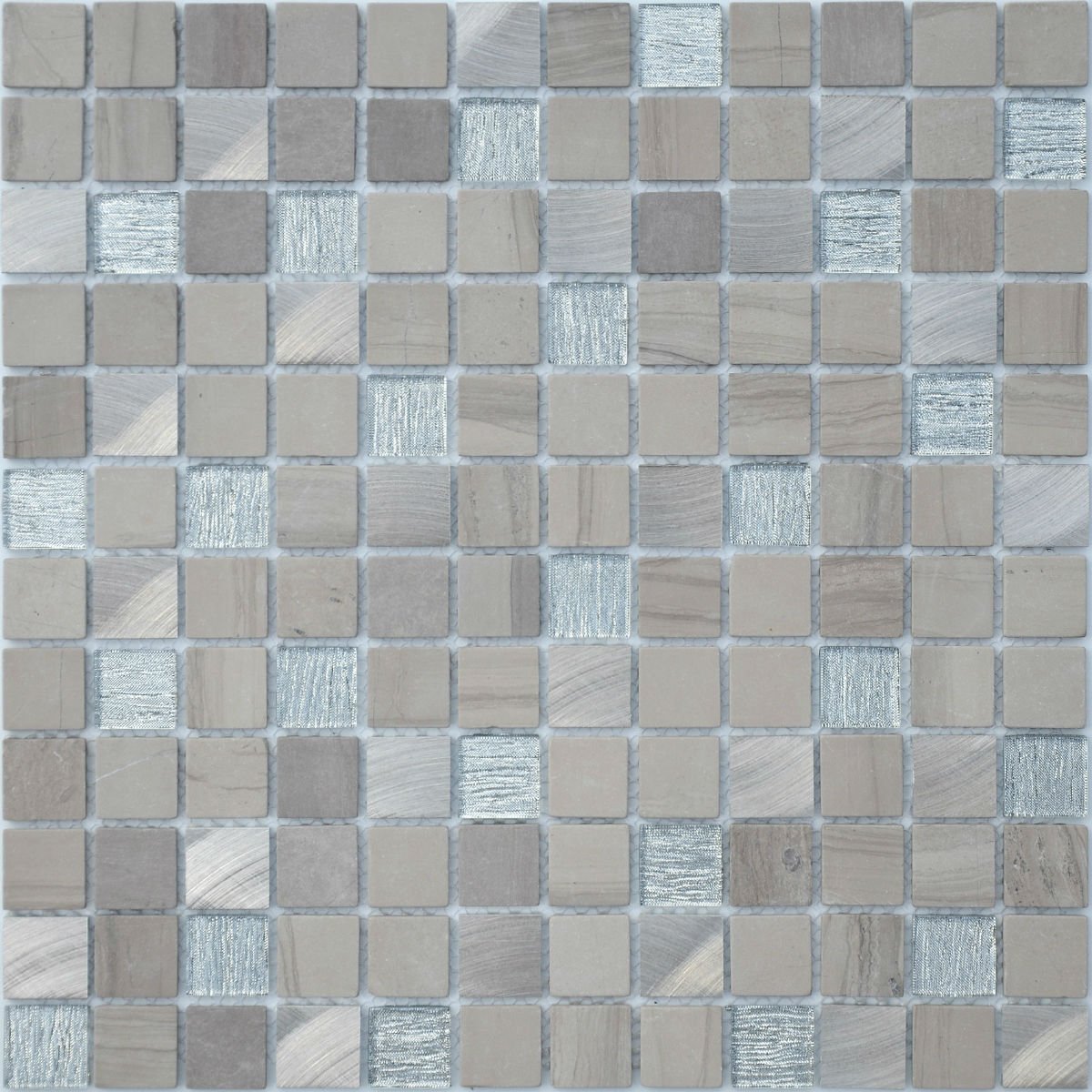 Мозаика Caramelle Mosaic Silk Way Grey Velvet (Стекло), цвет серый, поверхность глянцевая, квадрат, 298x298