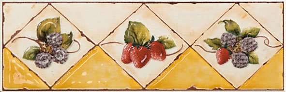 Бордюры Mainzu Vitta Cenefa Fragola, цвет разноцветный, поверхность глянцевая, прямоугольник, 65x200