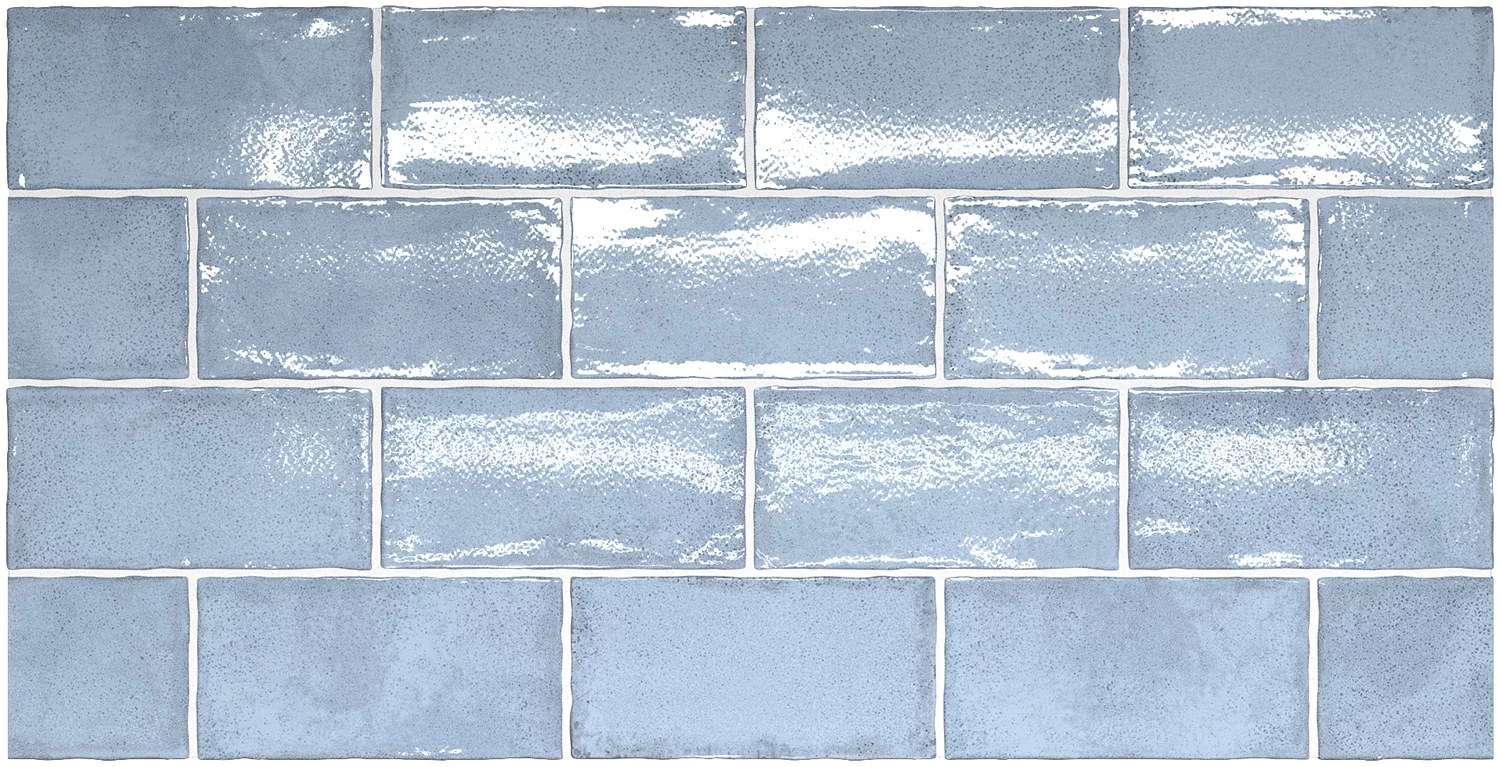 Керамическая плитка Equipe Altea Ash Blue 27607, цвет голубой, поверхность глянцевая, кабанчик, 75x150
