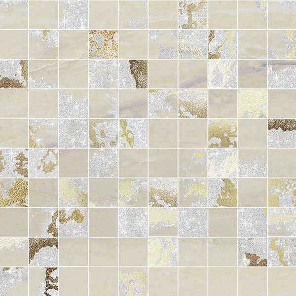 Мозаика Brennero Venus Mos. Q Solitaire Mix Sand Tess. Lapp., цвет бежевый, поверхность лаппатированная, квадрат, 300x300