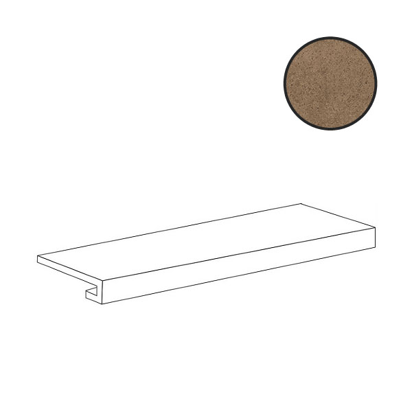 Ступени Cerdomus Concrete Art Gradino Costa Retta Caramel Safe 97672, цвет коричневый, поверхность сатинированная, прямоугольник, 330x1200