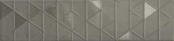 Декоративные элементы Marca Corona Tone Grey Geometric 0345, цвет серый, поверхность глянцевая, прямоугольник, 75x300