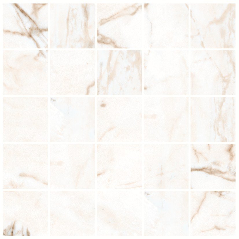 Мозаика Kerranova Marble Trend K-1001/MR/m14, цвет белый, поверхность матовая, квадрат, 307x307