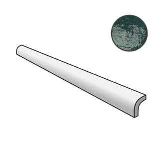 Бордюры Equipe Pencil Bullnose Artisan Moss Green 24501, цвет зелёный, поверхность глянцевая, прямоугольник, 30x150