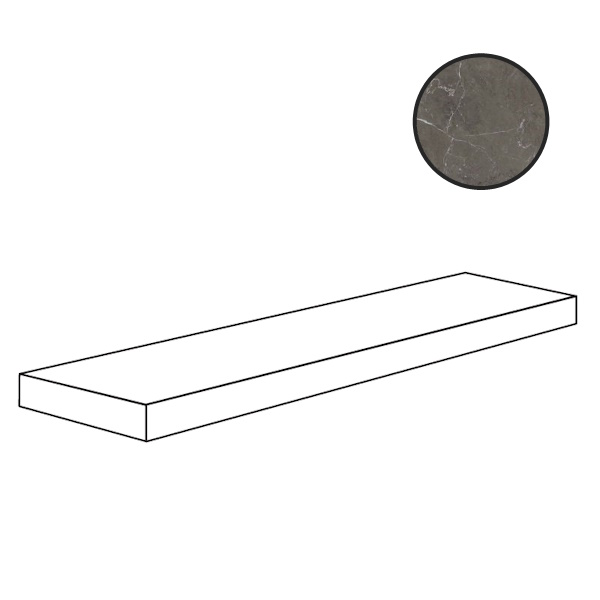 Ступени ABK Sensi 900 Angolare Sx Stone Grey Ant 3D Ret PF60012424, цвет серый, поверхность 3d (объёмная), прямоугольник, 320x1200