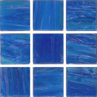 Мозаика Irida Aquarelle 20.AQ19(2), цвет синий, поверхность глянцевая, квадрат, 327x327