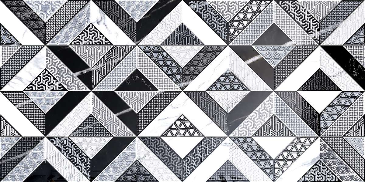 Декоративные элементы Axima Орлеан Декор D, цвет серый чёрно-белый, поверхность глянцевая, прямоугольник, 300x600