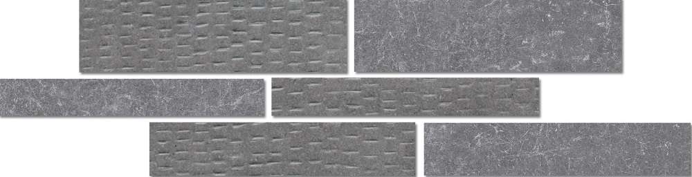 Мозаика Vallelunga Creo Antracite Bi-Mosaic 6000162, цвет серый, поверхность матовая, под кирпич, 160x600