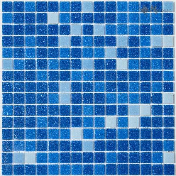 Мозаика NS Mosaic MIX21, цвет синий голубой, поверхность глянцевая, квадрат, 327x327