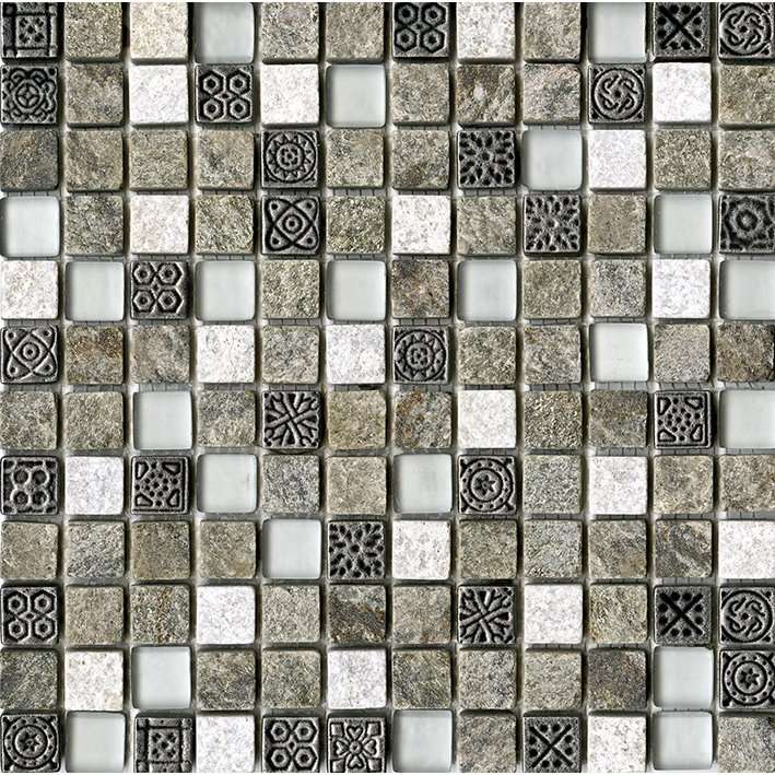 Мозаика L'Antic Colonial Tecno Quarz Emerald L242521731, цвет серый, поверхность матовая, квадрат, 296x296