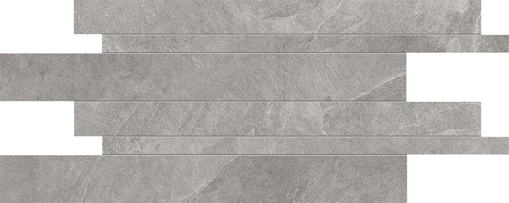 Мозаика Ergon Cornerstone Listelli Sfalsati Slate Grey E2SM, цвет серый, поверхность натуральная, прямоугольник, 300x600