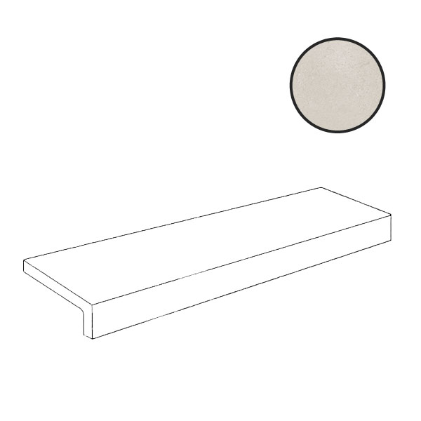 Ступени Cerdomus Concrete Art Elemento L Costa Retta Bianco Safe 97622, цвет белый, поверхность сатинированная, прямоугольник, 200x600