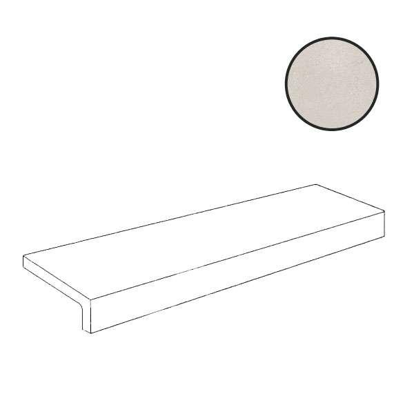 Ступени Cerdomus Concrete Art Elemento L Costa Retta Bianco Safe 97622, цвет белый, поверхность сатинированная, прямоугольник, 200x600