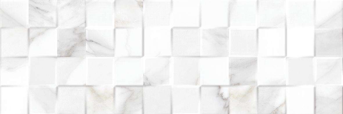 Керамическая плитка Laparet Altair плитка настенная мозаика 17-30-01-478, цвет белый, поверхность рельефная, прямоугольник, 200x600