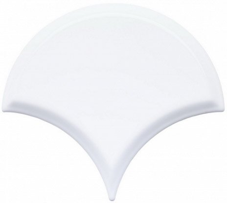 Керамическая плитка Adex ADST8015 Escama Biselado Snow Cap, цвет белый, поверхность глянцевая, чешуя, 130x150