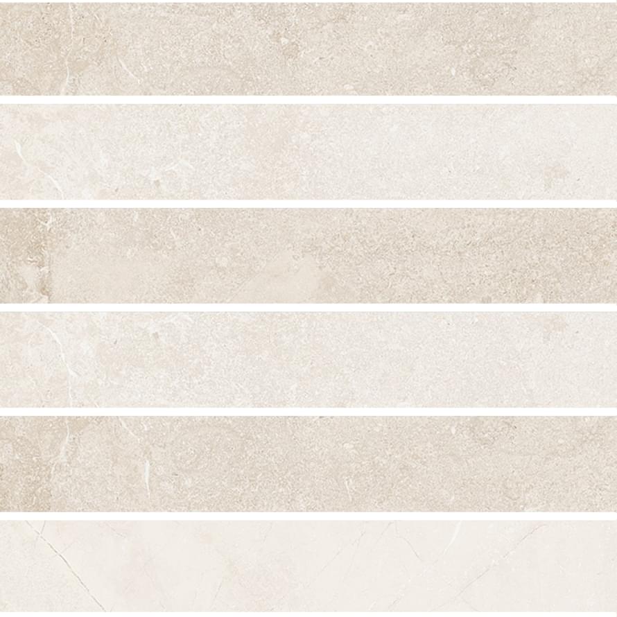 Мозаика Cerim Elemental Stone White Limestone Mos 3D Luc 767170, цвет бежевый, поверхность лаппатированная, квадрат, 300x300