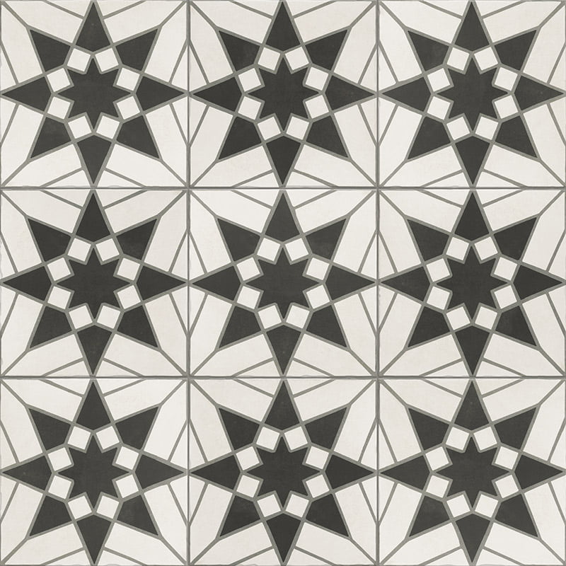 Декоративные элементы Mainzu Nostalgy Decor Sevilla White, цвет чёрно-белый, поверхность матовая, квадрат, 200x200