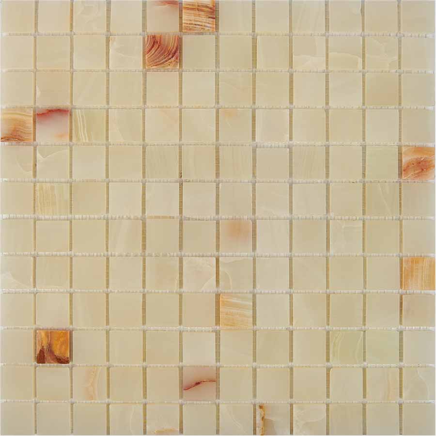 Мозаика Pixel Mosaic PIX203 Оникс (23x23 мм), цвет бежевый, поверхность глянцевая, квадрат, 305x305