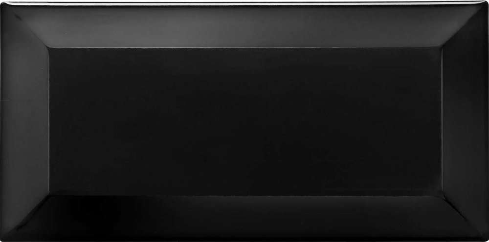 Керамическая плитка Ce.Si Metro Lava Diamante, цвет чёрный тёмный, поверхность глянцевая, кабанчик, 75x150