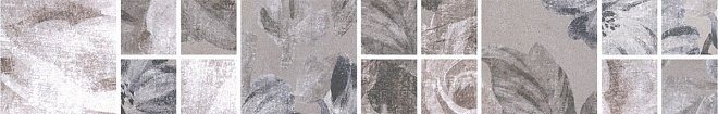 Бордюры Kerama Marazzi Бордюр Александрия серый мозаичный 181\8266, цвет серый, поверхность матовая, прямоугольник, 48x300