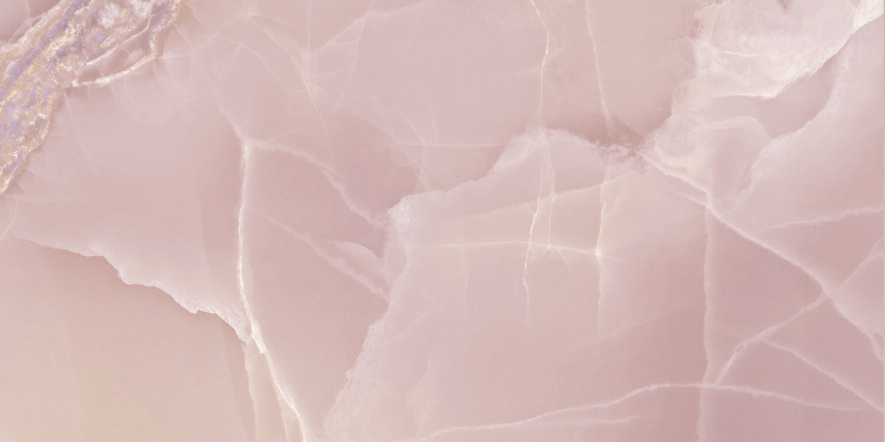 Широкоформатный керамогранит Baldocer Onyx Rose Pulido, цвет розовый, поверхность полированная, прямоугольник, 1200x2600