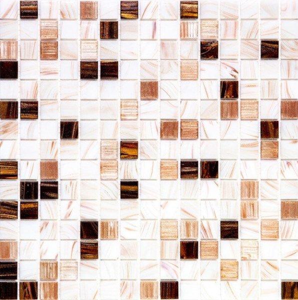 Мозаика Alma Mosaic Смеси 20 Coco-2(m), цвет слоновая кость коричневый бежевый, поверхность глянцевая, квадрат, 327x327