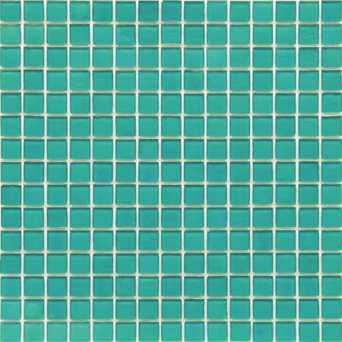 Мозаика Alma Mosaic Transparent TSA67, цвет бирюзовый, поверхность глянцевая, квадрат, 200x200