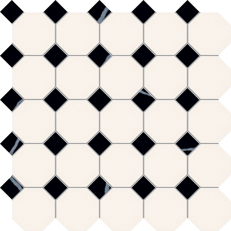 Мозаика Maciej Zien Boho Mozaika Gresowa Fashion 2, цвет чёрный, поверхность глянцевая, шестиугольник, 298x298