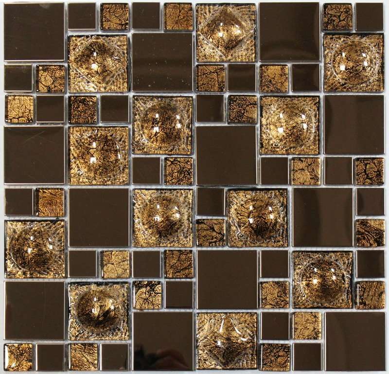 Мозаика NS Mosaic MS-624, цвет коричневый, поверхность глянцевая, квадрат, 300x300