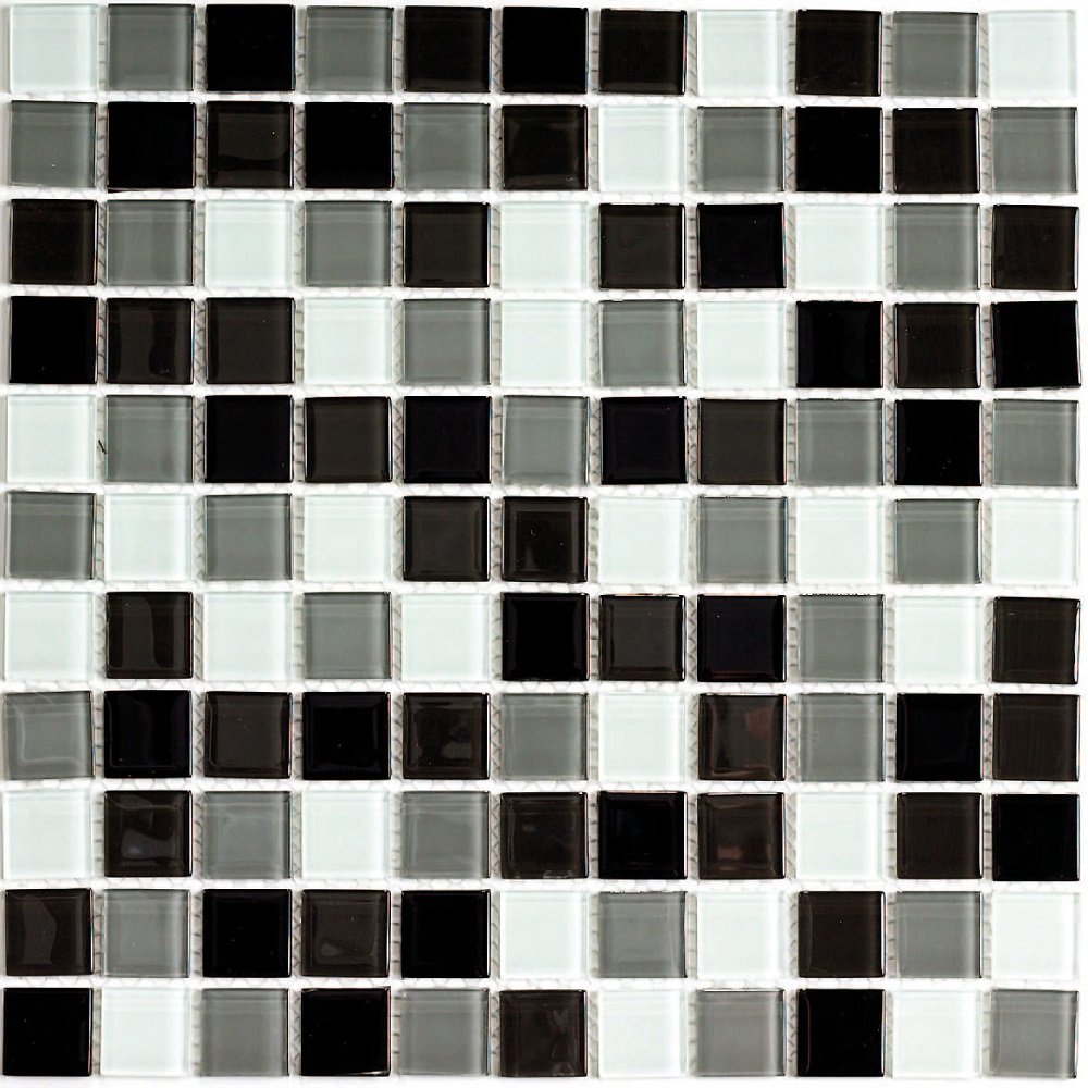 Мозаика Bonaparte Bonaparte Carbon Mix, цвет чёрно-белый, поверхность глянцевая, квадрат, 300x300