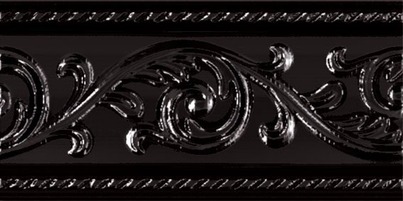 Бордюры Carmen Cenefa Yara Negro, цвет чёрный, поверхность глянцевая, прямоугольник, 75x150