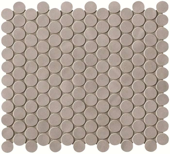 Мозаика Fap Boston Cemento Mosaico Round FK5V, цвет серый, поверхность матовая, круг и овал, 295x325