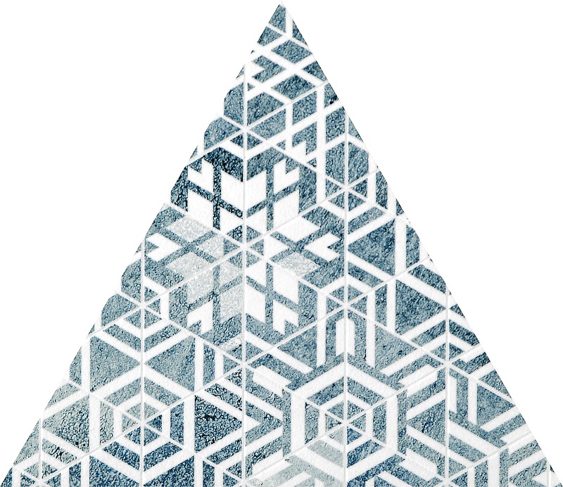 Мозаика Maciej Zien Boho Element Mozaikowy 1, цвет белый синий, поверхность матовая, треугольник, 182x210