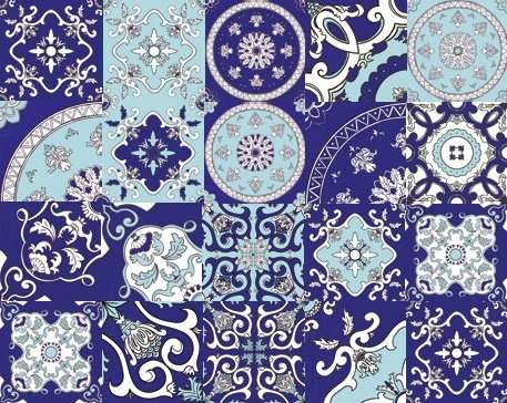 Декоративные элементы Savoia Colors Panarea Blu Mix S19121DEP, цвет синий, поверхность глянцевая, квадрат, 216x216