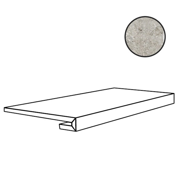 Ступени Floor Gres Plimatech Plimagray/02 9mm Gradino 776690, цвет серый, поверхность матовая, прямоугольник, 330x1200
