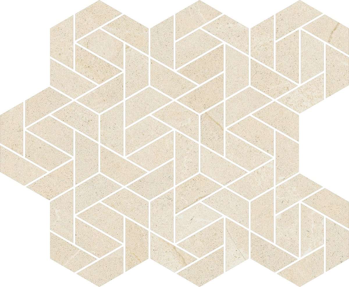 Мозаика Italon Metropolis Desert Beige Mosaico Icon 620110000154, цвет бежевый, поверхность матовая, шестиугольник, 286x347