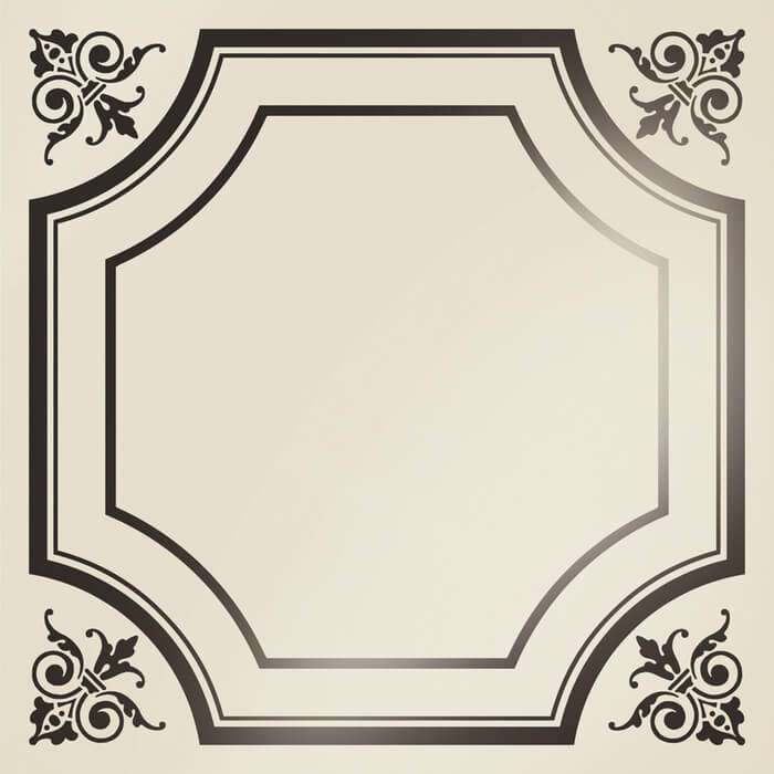 Декоративные элементы Petracers Ad Personam Carre Nero, цвет чёрно-белый, поверхность глянцевая, квадрат, 500x500
