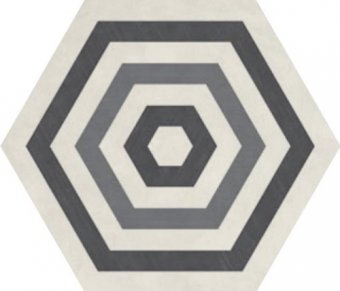 Керамогранит Ornamenta Corebasic Industrial Target Cool Blend PO192420HXDCO19, цвет серый, поверхность матовая, шестиугольник, 600x600