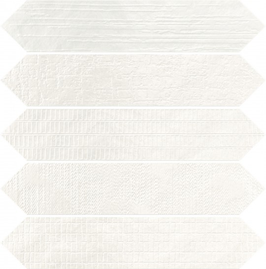 Декоративные элементы Dune Crackle Decor Nieve 187828, цвет белый, поверхность глянцевая, шестиугольник, 65x330