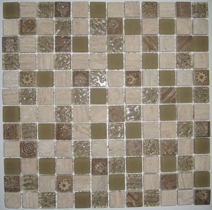 Мозаика NS Mosaic S-801, цвет бежевый, поверхность матовая, квадрат, 298x298
